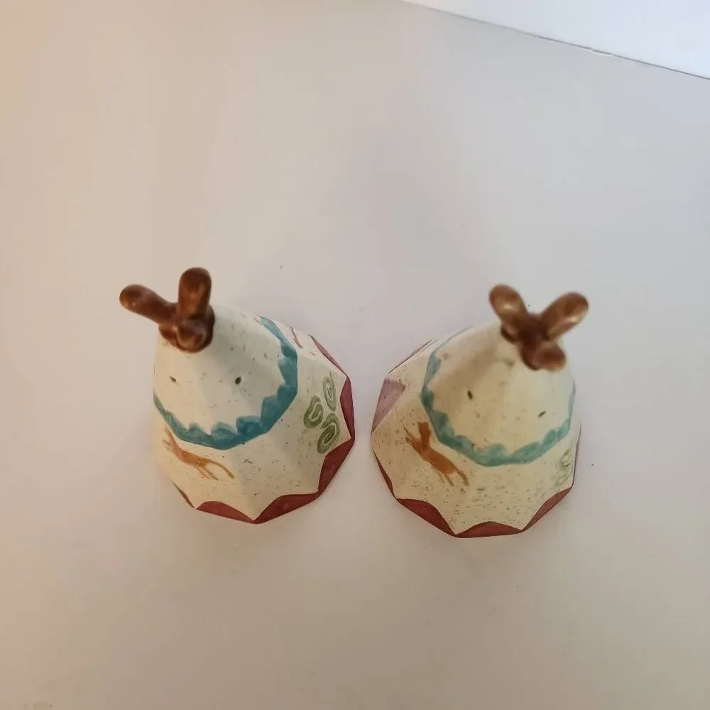 Vintage Treasure Craft Handpainted Teepee Salt and Pepper Shakers Mid Century So